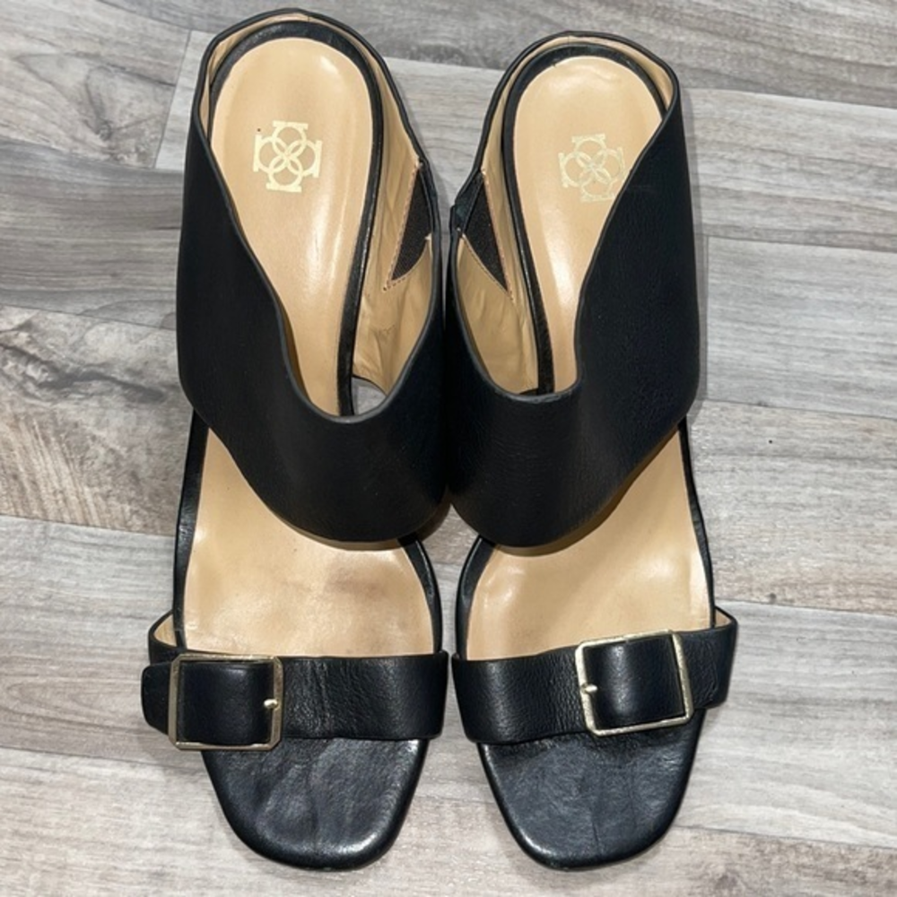 Black Leather Women's Sandals